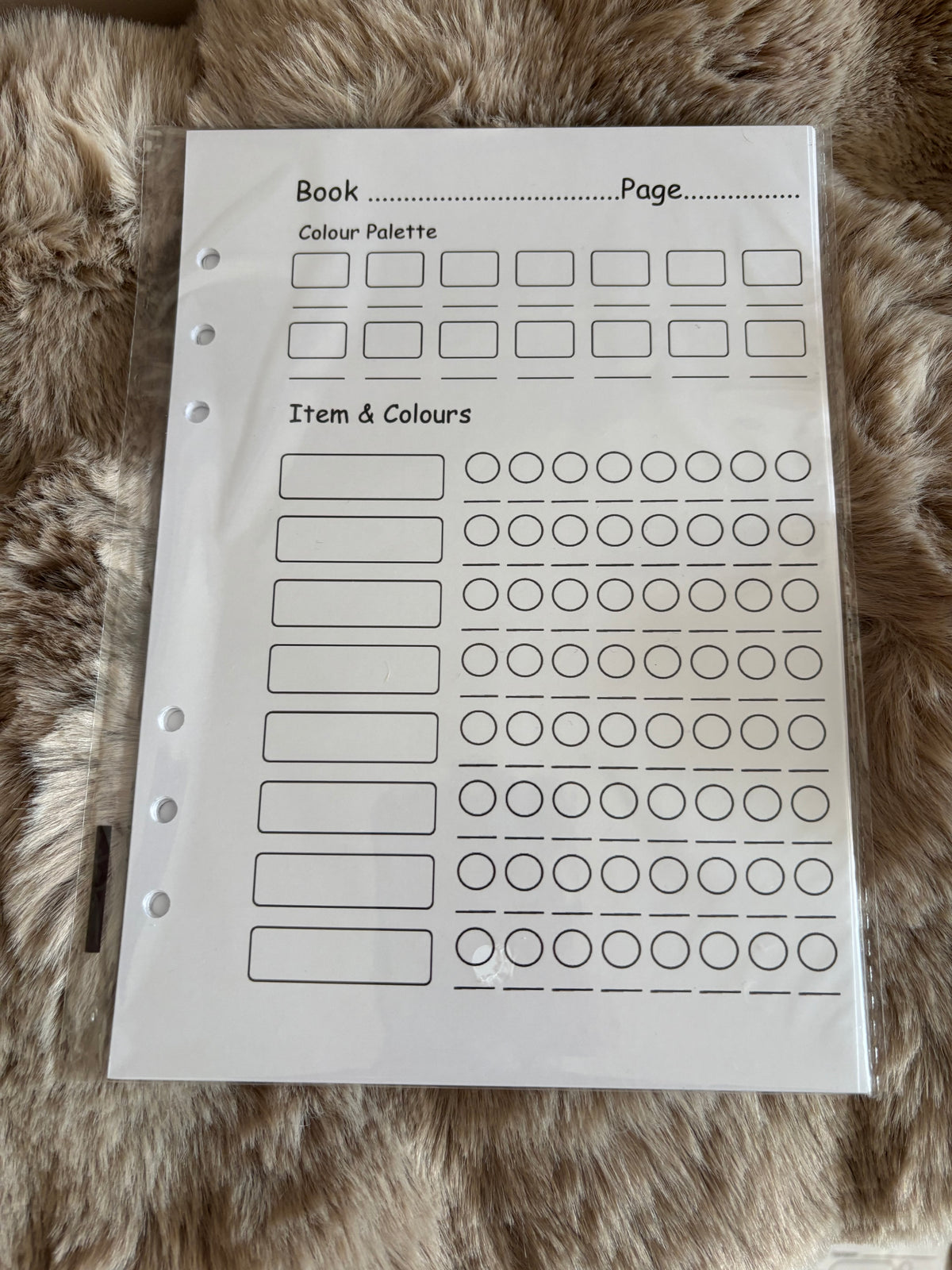 Refill pack for A5 Colouring Tracker