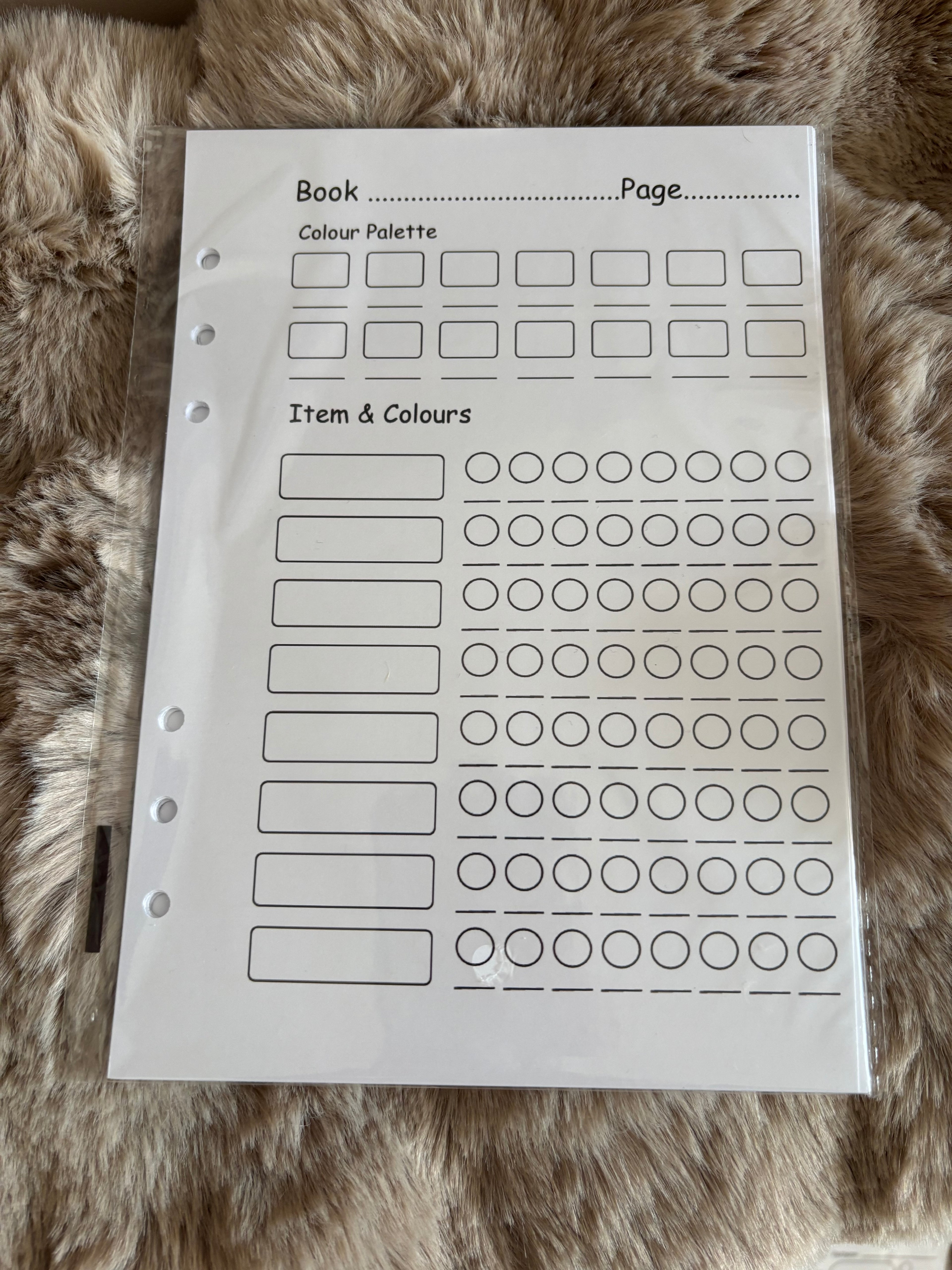 Refill pack for A5 Colouring Tracker