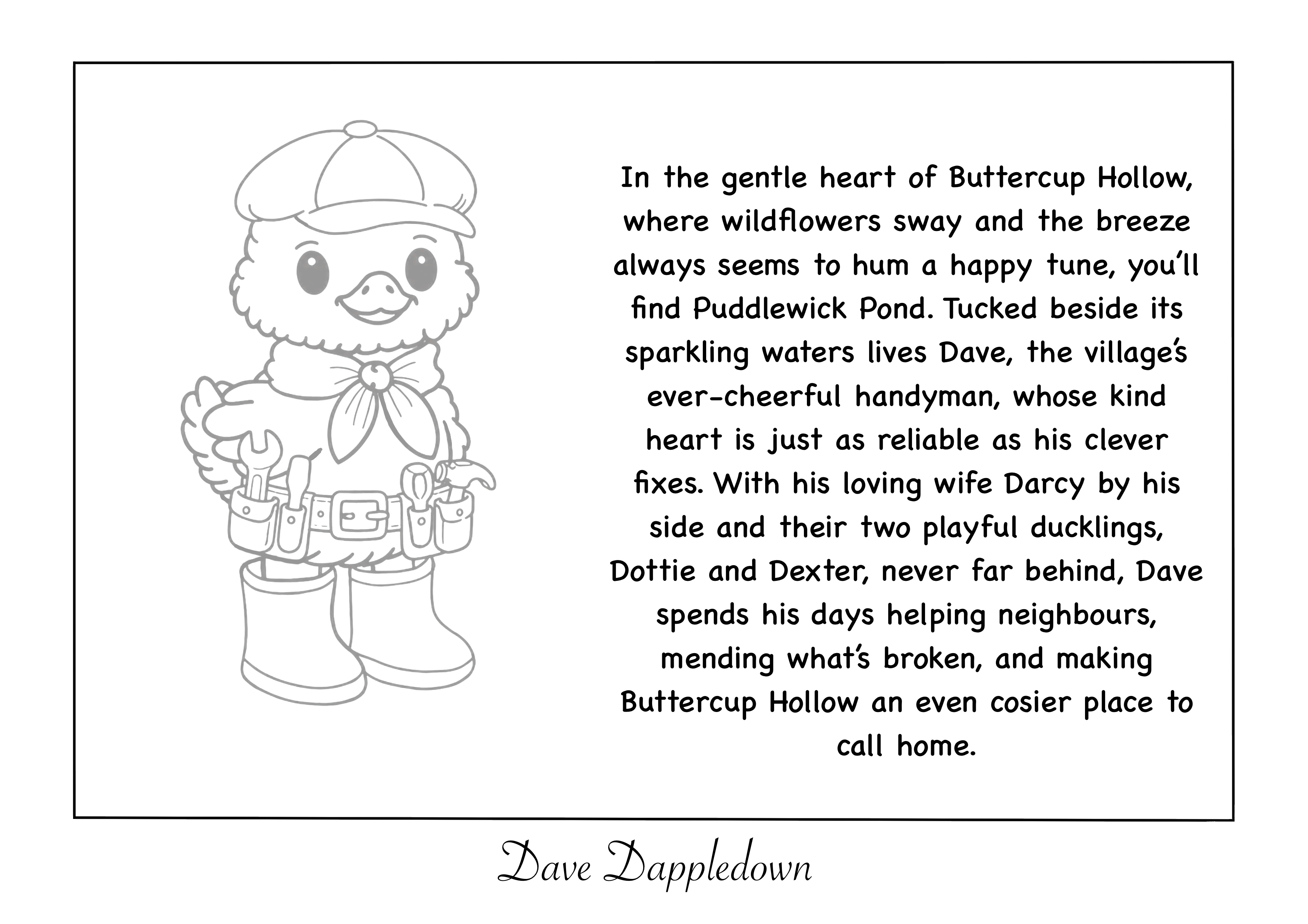 Buttercup Hollow Cardstock Colouring Book