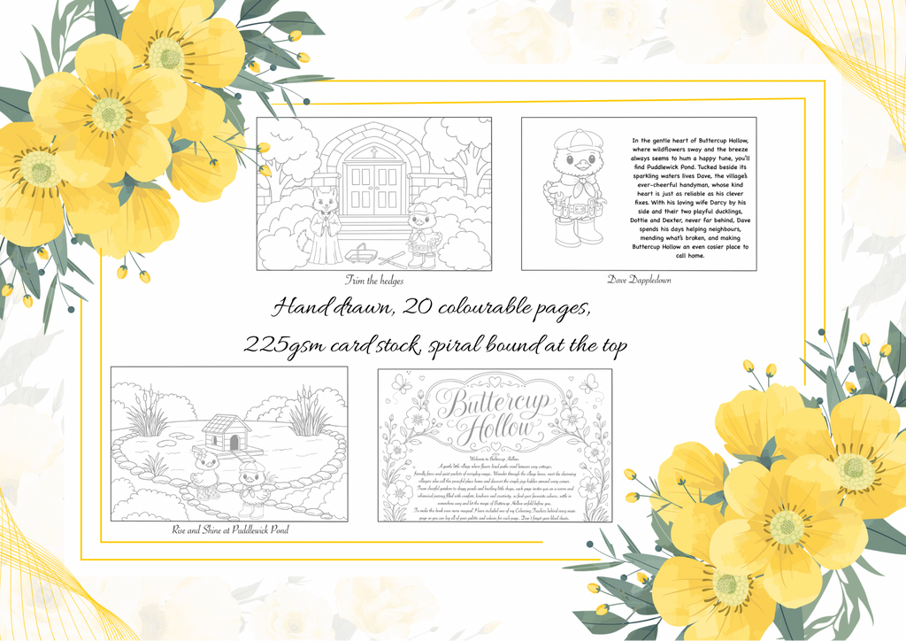 Buttercup Hollow Cardstock Colouring Book