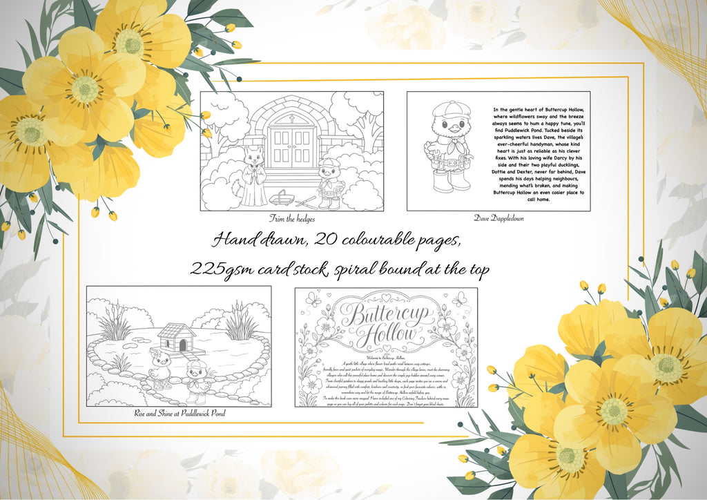 Buttercup Hollow Cardstock Colouring Book