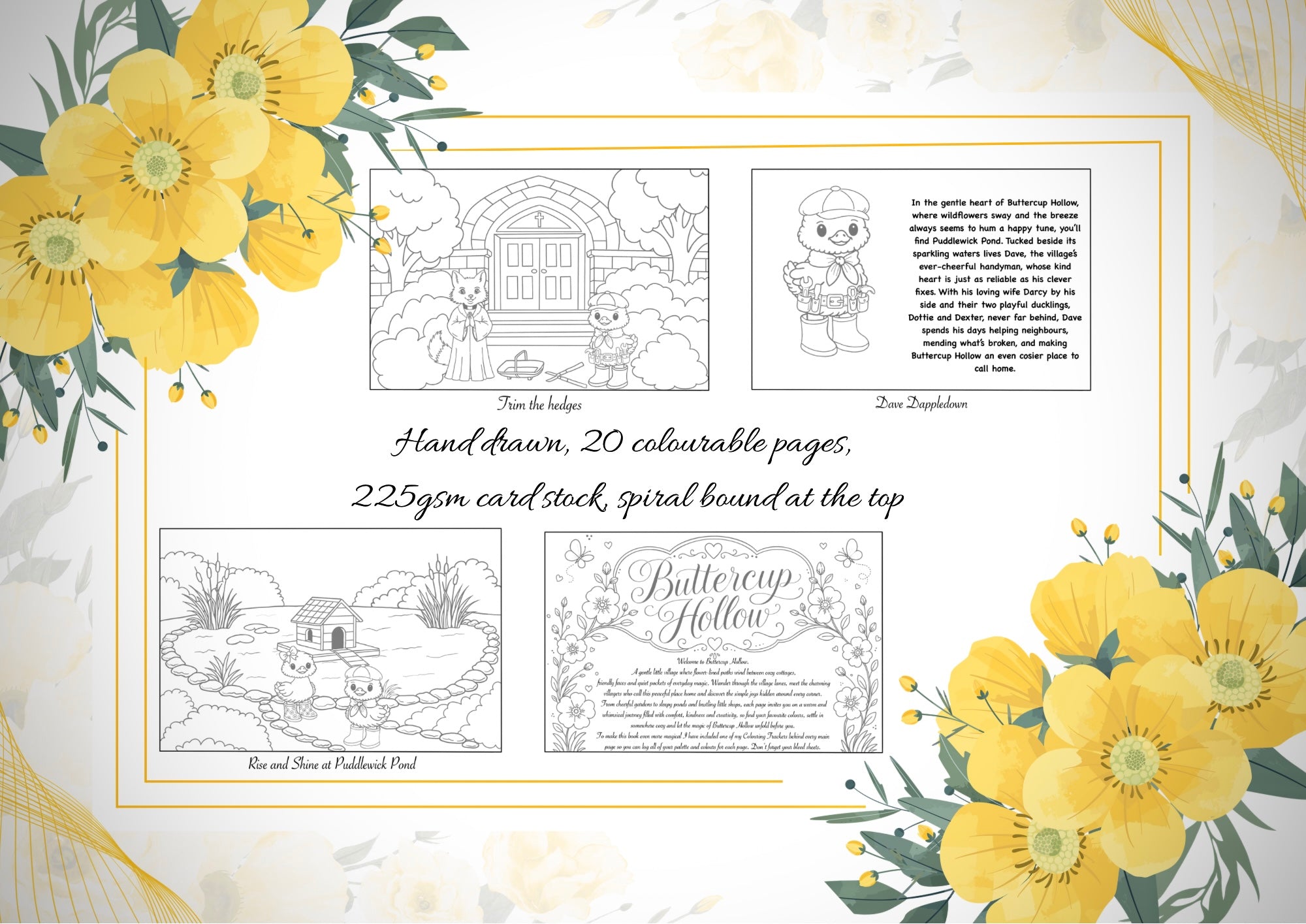 Buttercup Hollow Cardstock Colouring Book