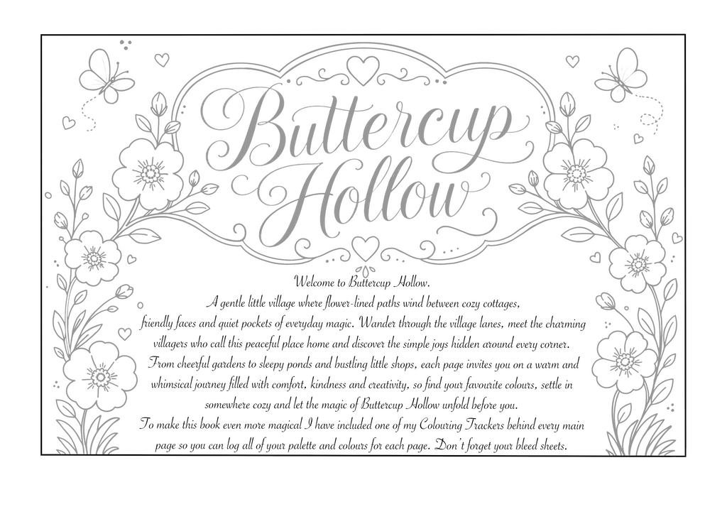 Buttercup Hollow Cardstock Colouring Book
