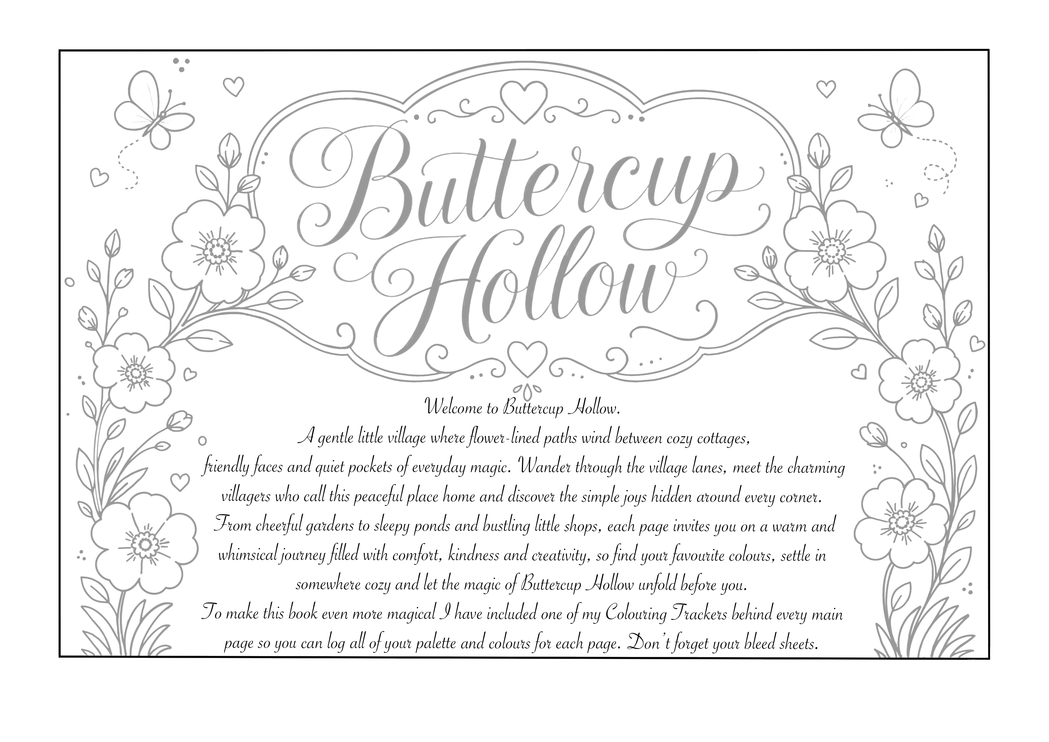 Buttercup Hollow Cardstock Colouring Book