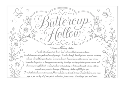 Buttercup Hollow Cardstock Colouring Book