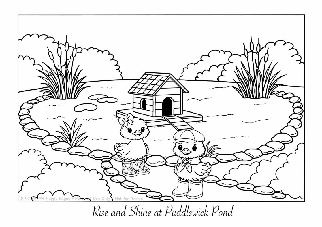 Buttercup Hollow Free Colouring Page (A4)