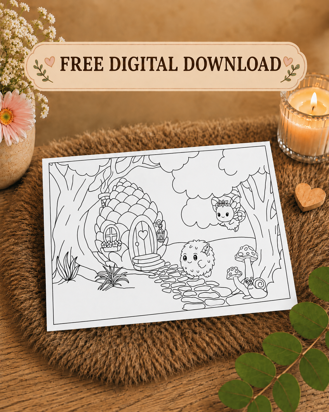 Fernwood Forest Free Colouring Page (A4)