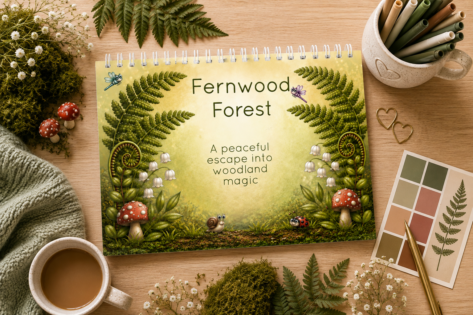 Fernwood Forest Card Stock Colouring Book